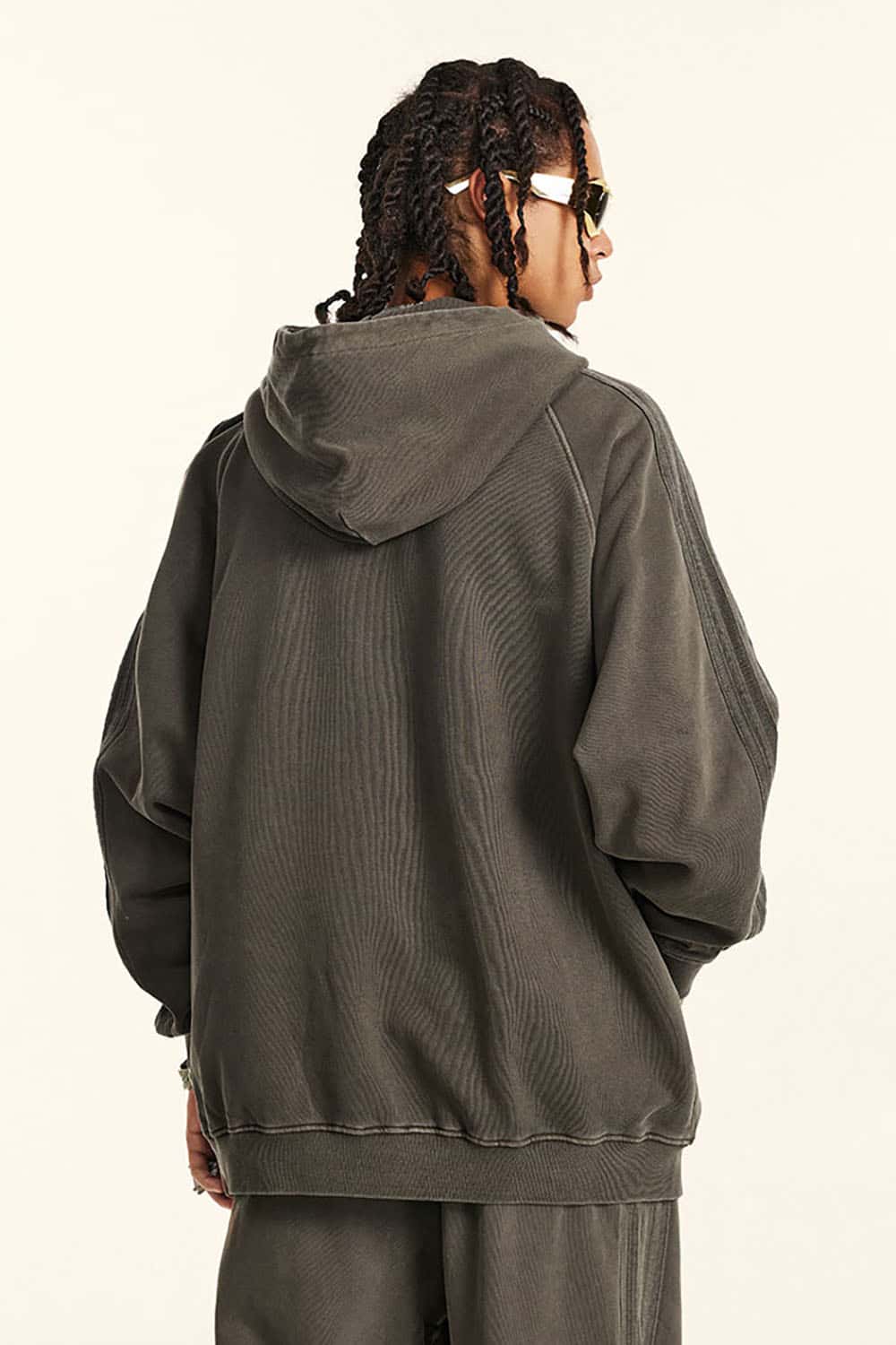 Loose-Fit Basic Cotton Terry Washed Hoodie