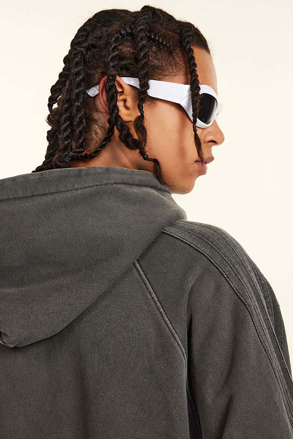 Loose-Fit Basic Cotton Terry Washed Hoodie