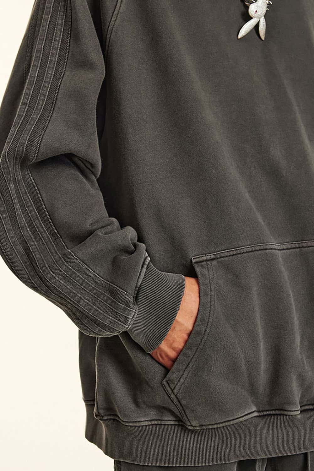 Loose-Fit Basic Cotton Terry Washed Hoodie