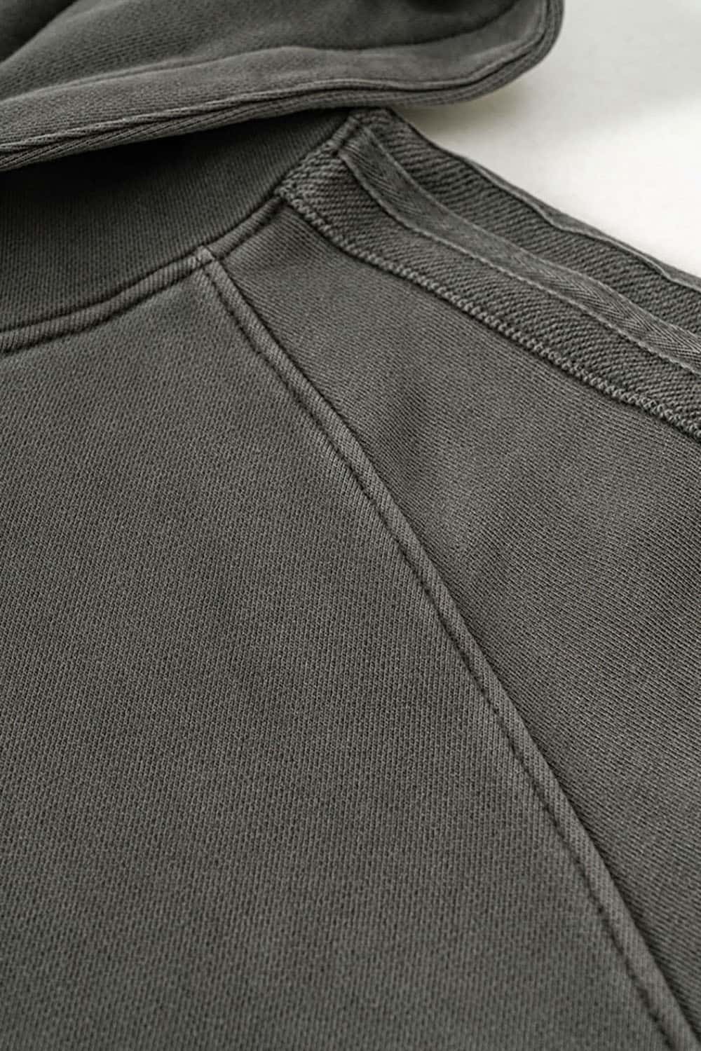 Loose-Fit Basic Cotton Terry Washed Hoodie