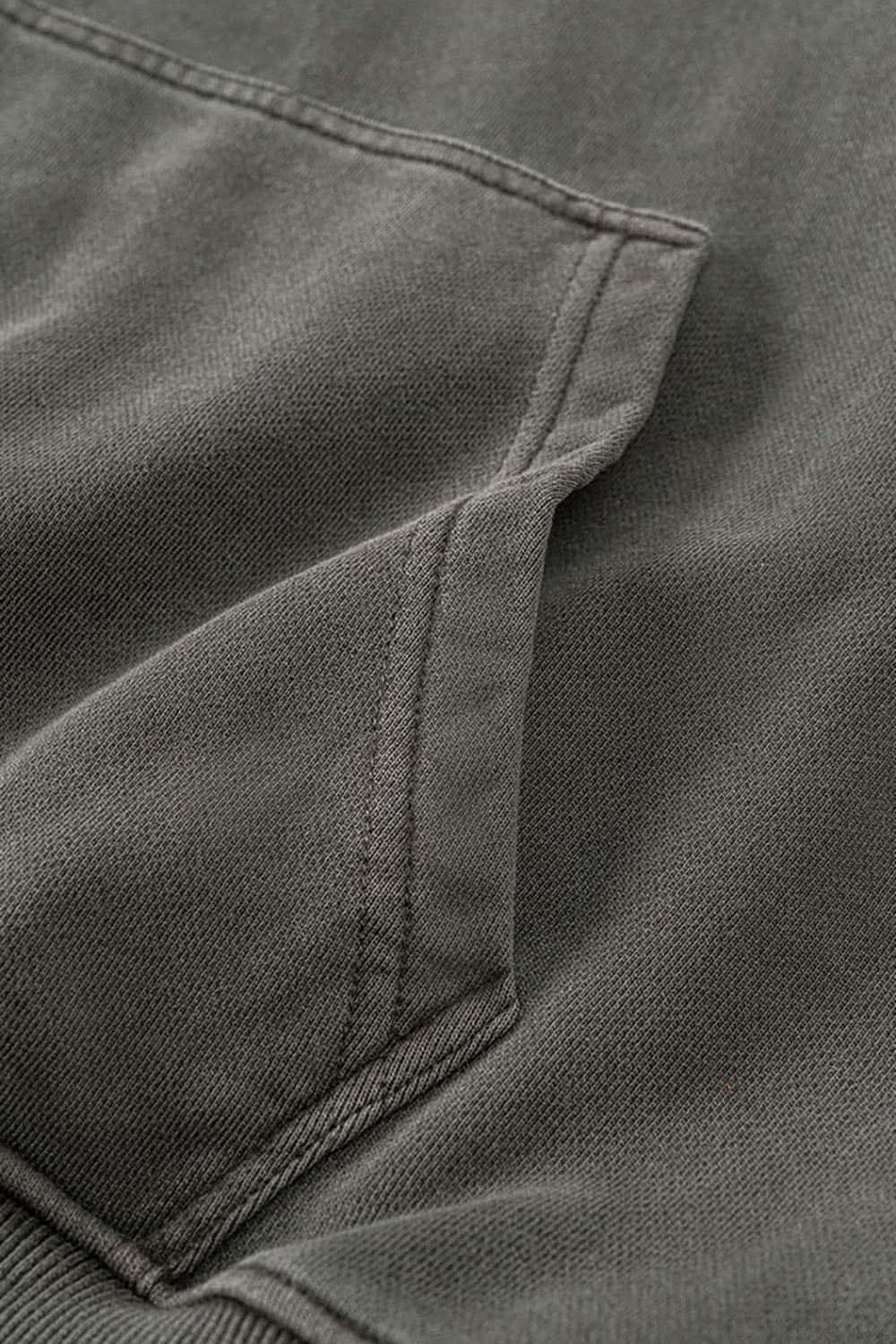 Loose-Fit Basic Cotton Terry Washed Hoodie
