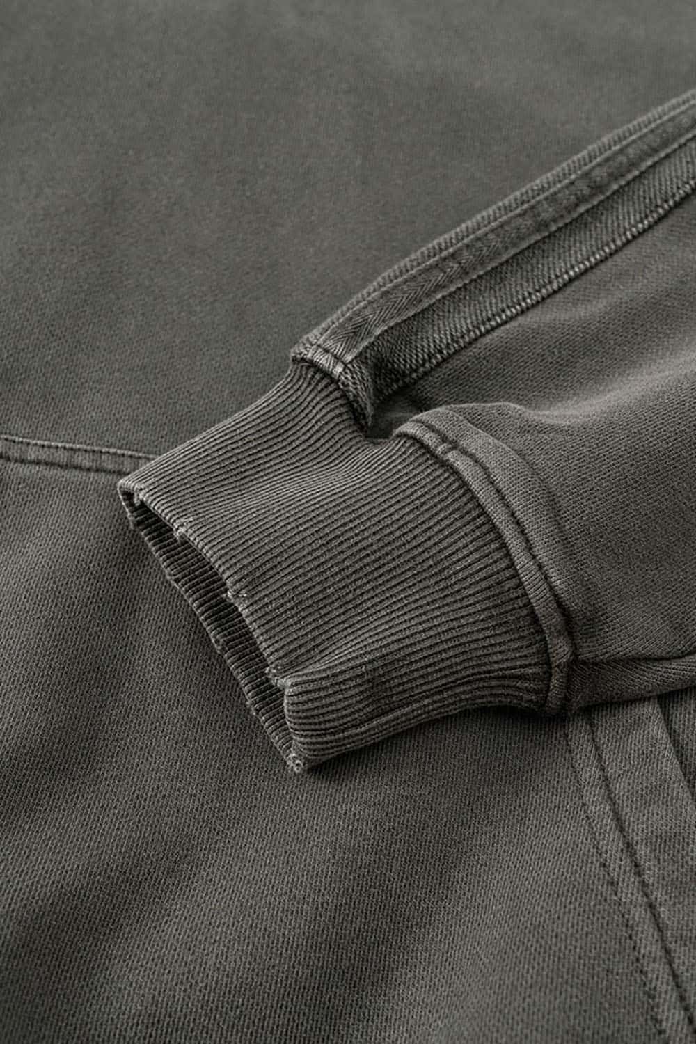 Loose-Fit Basic Cotton Terry Washed Hoodie