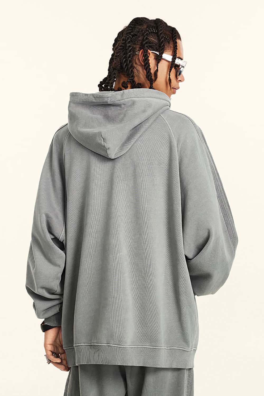 Loose-Fit Basic Cotton Terry Washed Hoodie