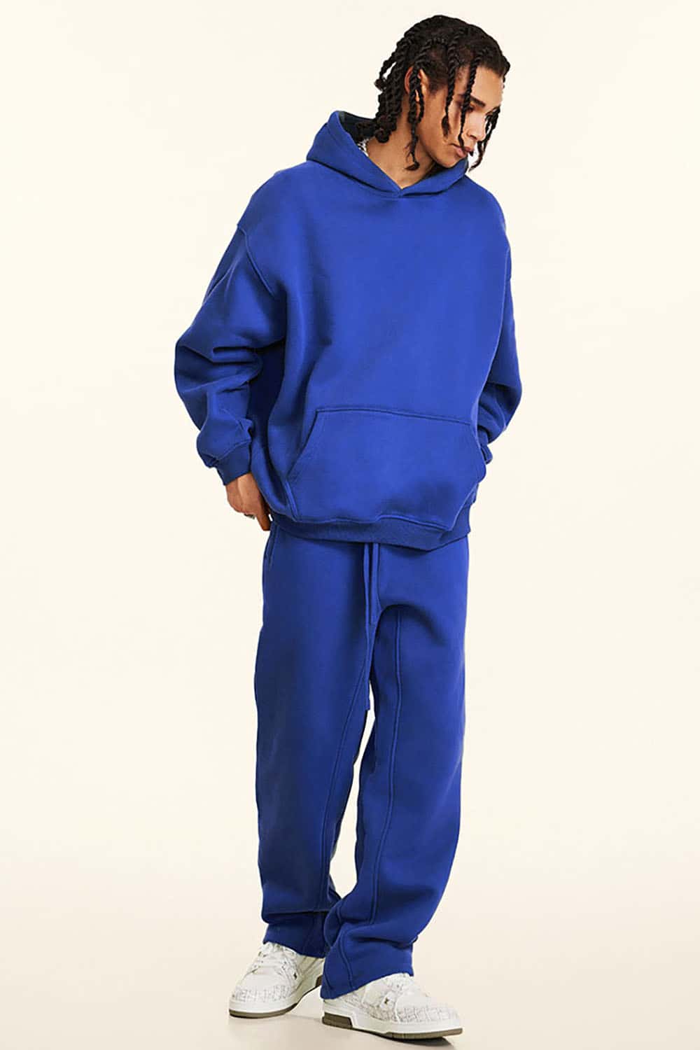 Solid Color Casual Loose Plus-Size Thick Hoodie with Fleece Lining