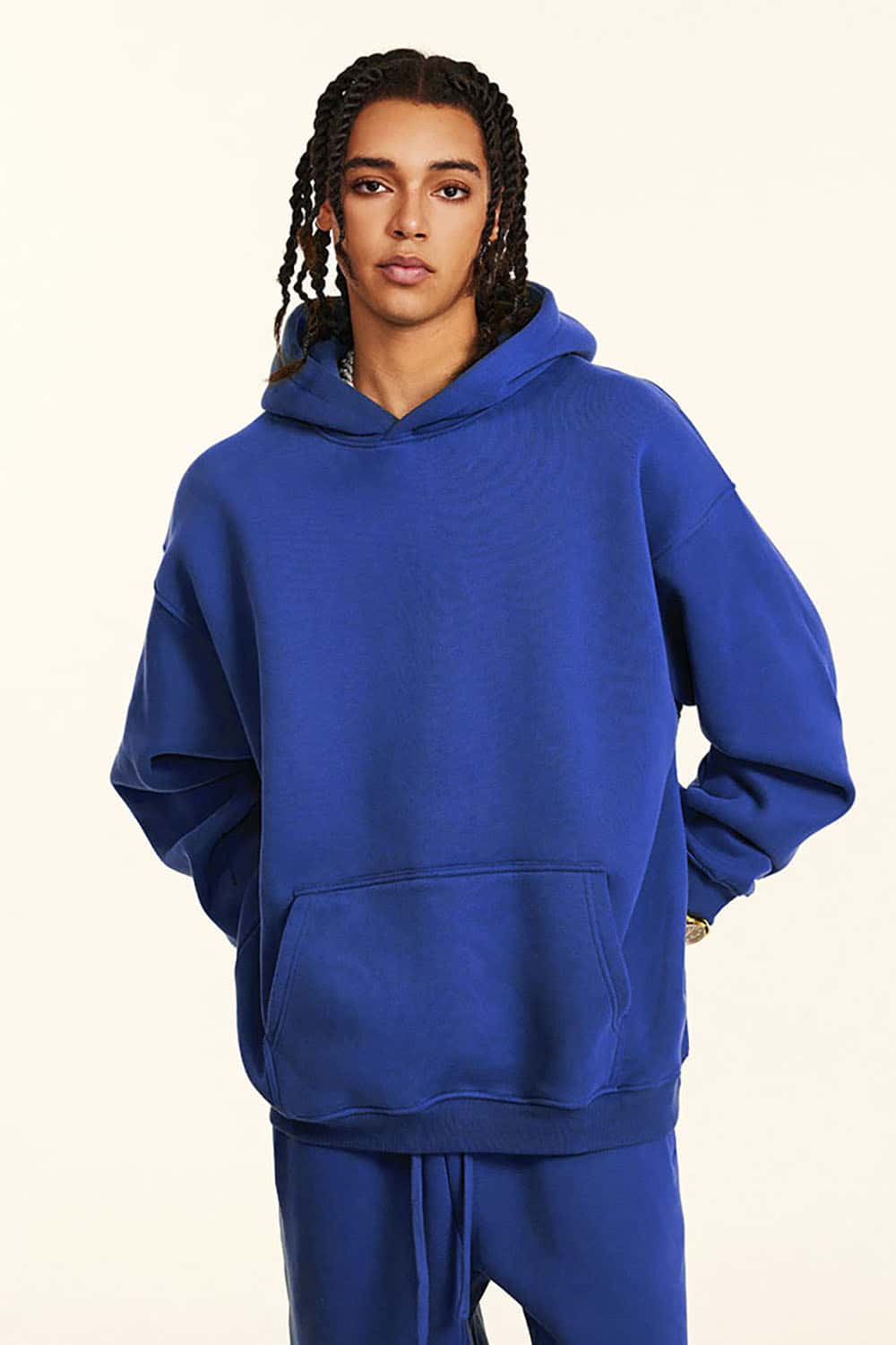 Solid Color Casual Loose Plus-Size Thick Hoodie with Fleece Lining