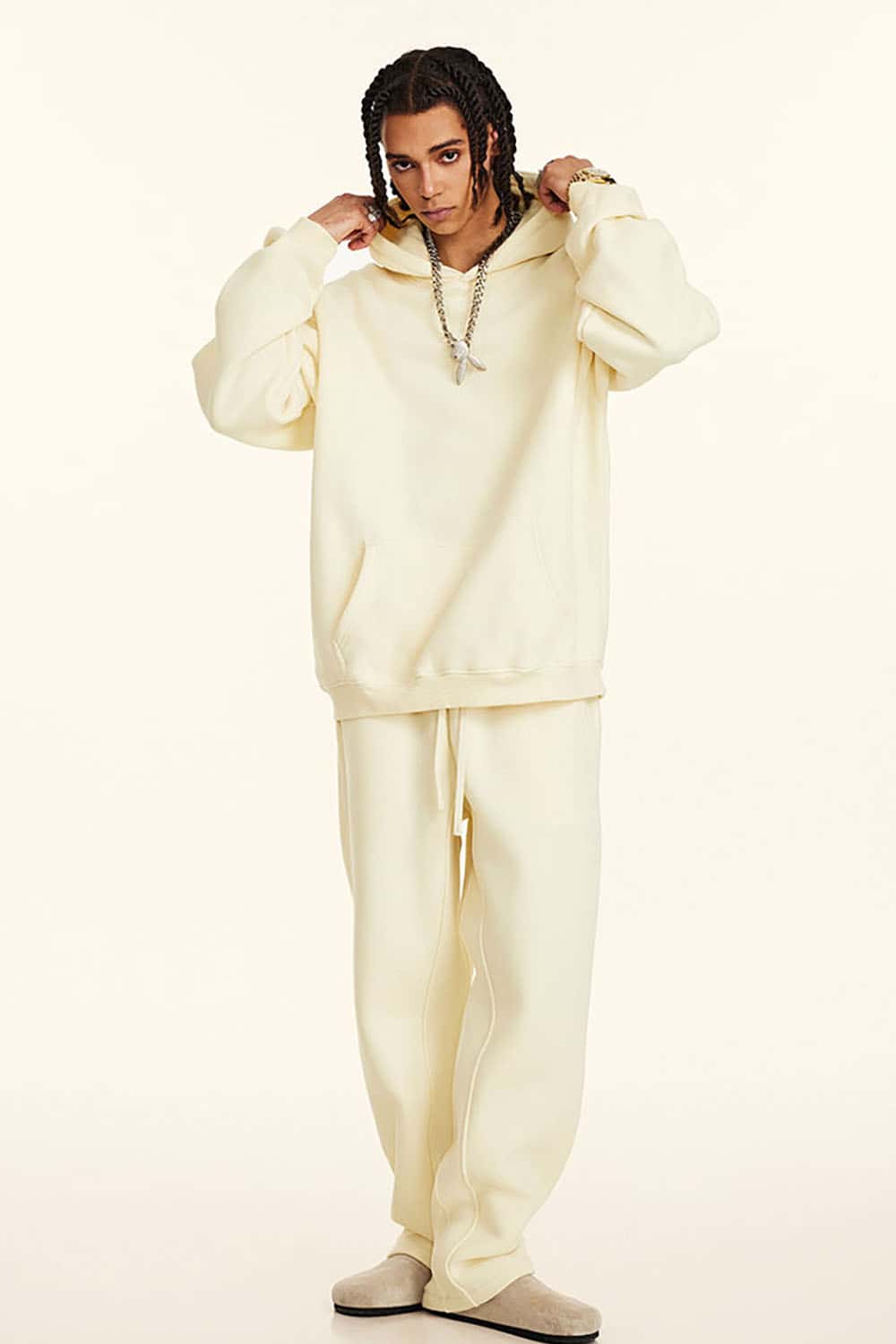 Solid Color Casual Loose Plus-Size Thick Hoodie with Fleece Lining