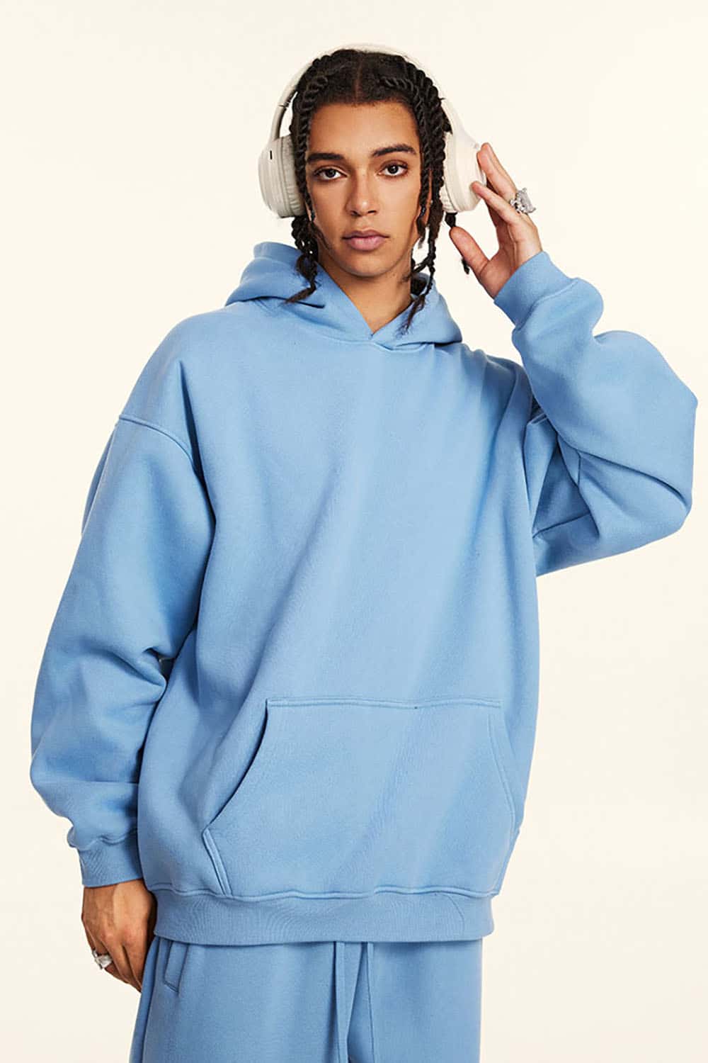 Solid Color Casual Loose Plus-Size Thick Hoodie with Fleece Lining