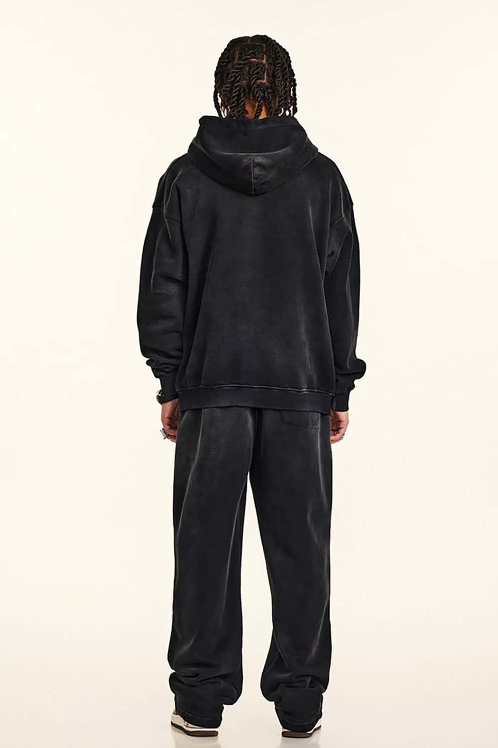 Vintage Wash Graffiti Paint Print Fleece Hoodie