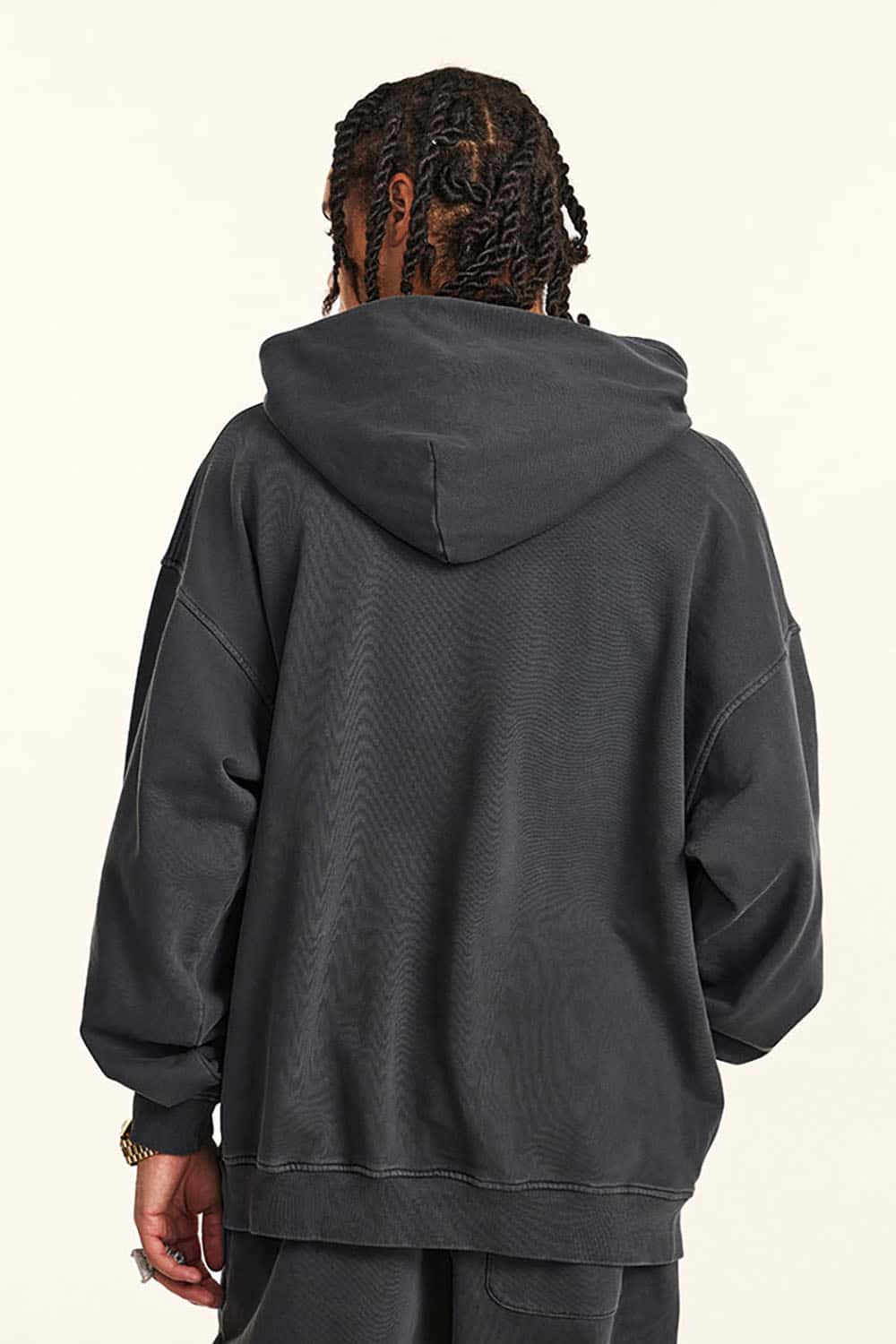 Vintage Loose-Fit Washed Knit Hoodie