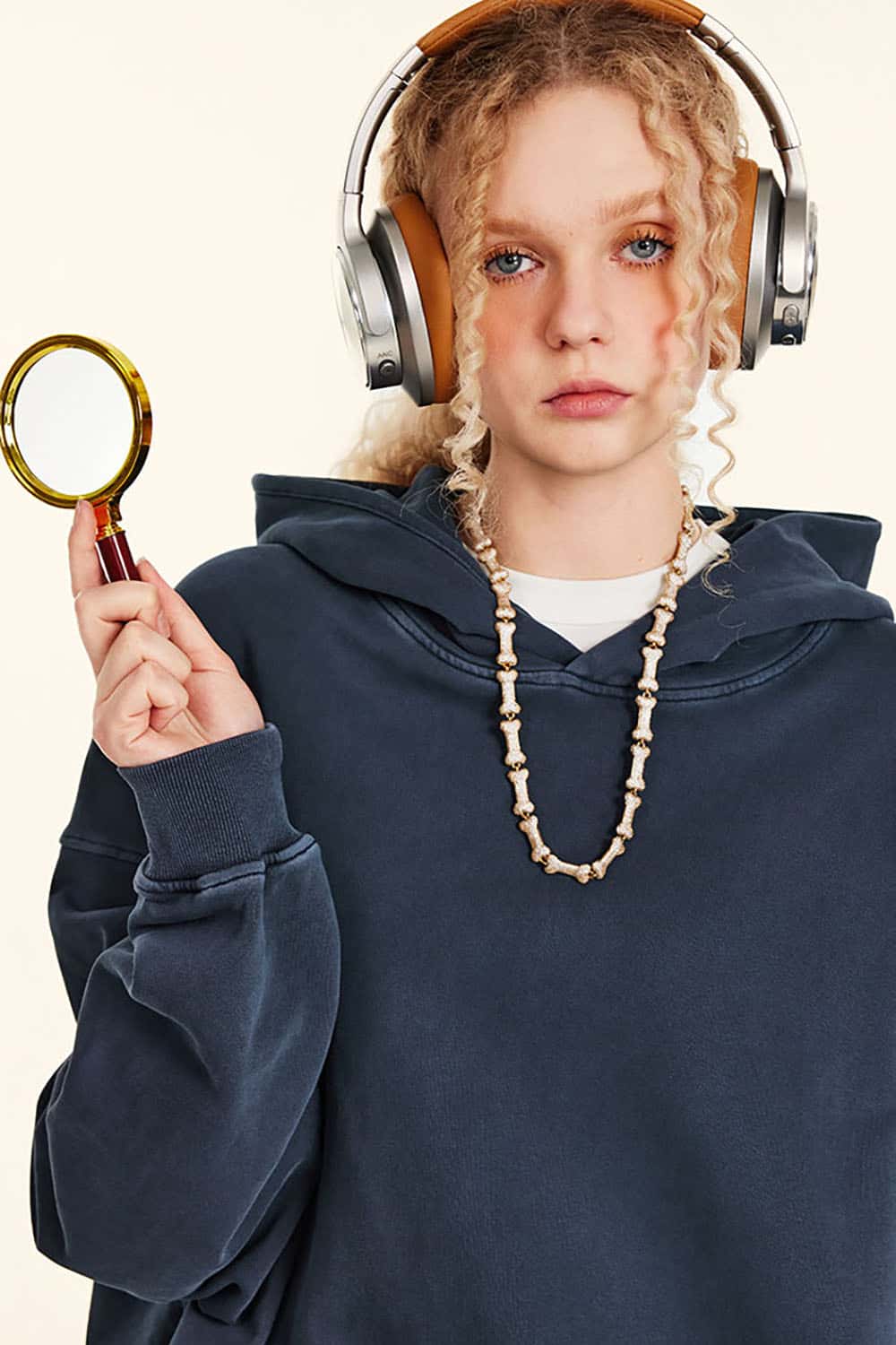 Vintage Loose-Fit Washed Knit Hoodie