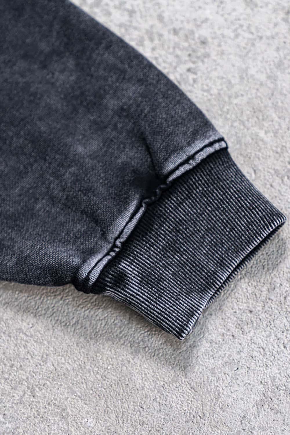 Distressed Wash Knit Solid Color Loose Long Sleeve Sweatshirt