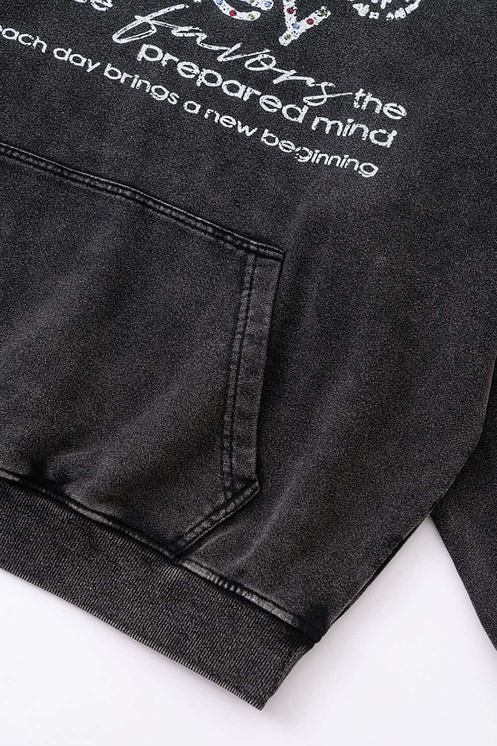Vintage Distressed Slogan Print Cotton Loose Casual Hoodie