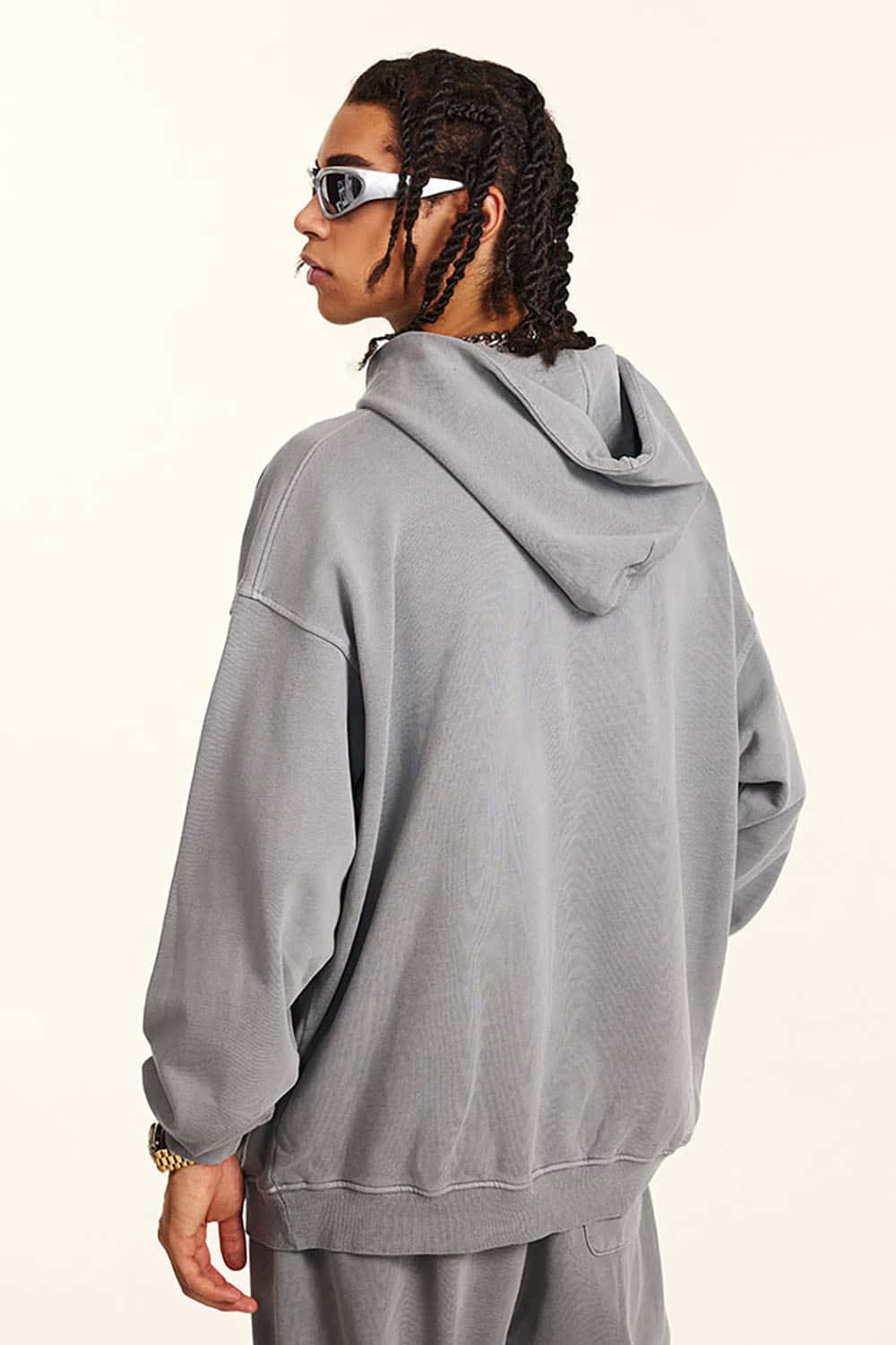 Vintage Distressed Slogan Print Cotton Loose Casual Hoodie