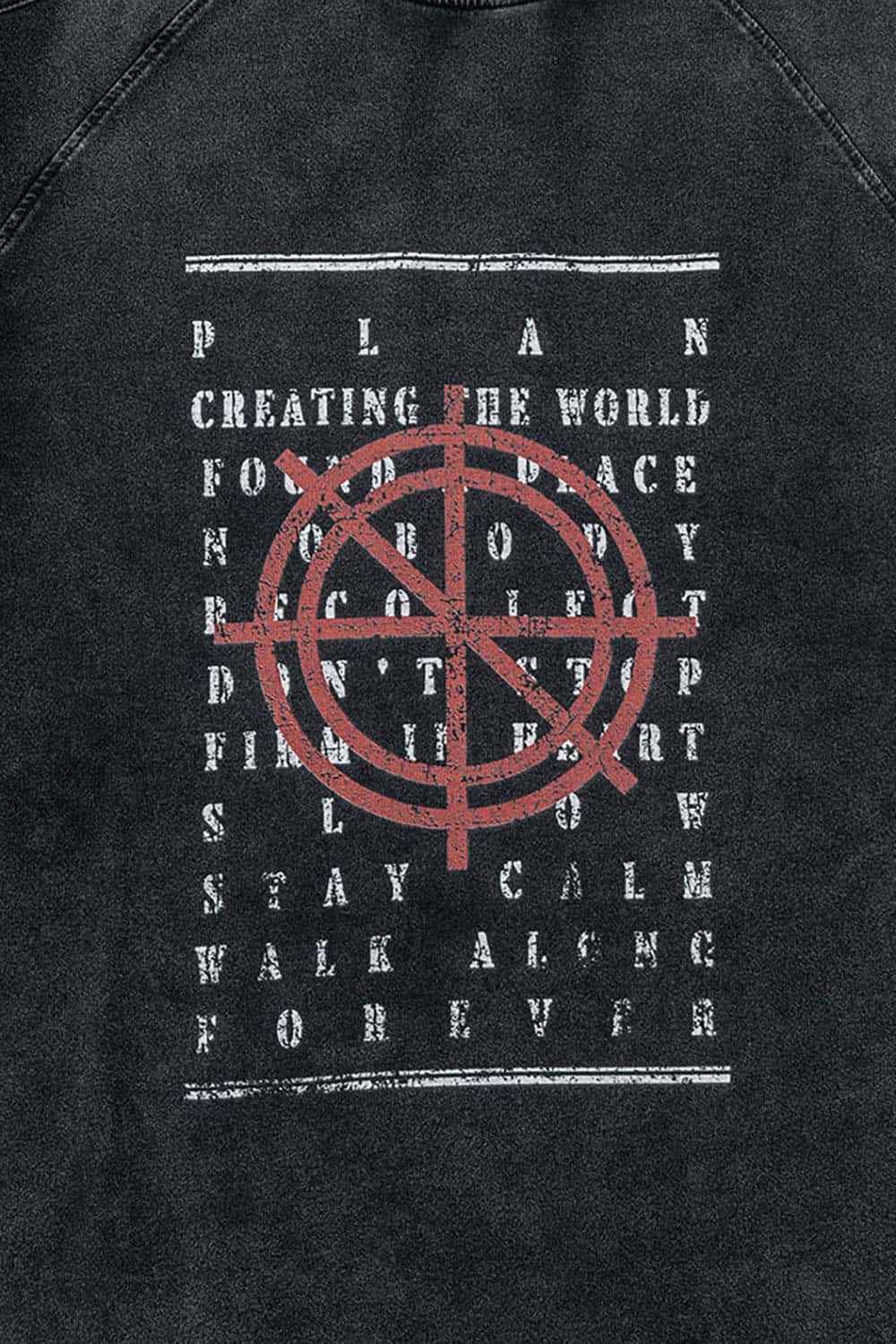 Vintage Street Hip-Hop Contrast Print Loose Long Sleeve T-Shirt