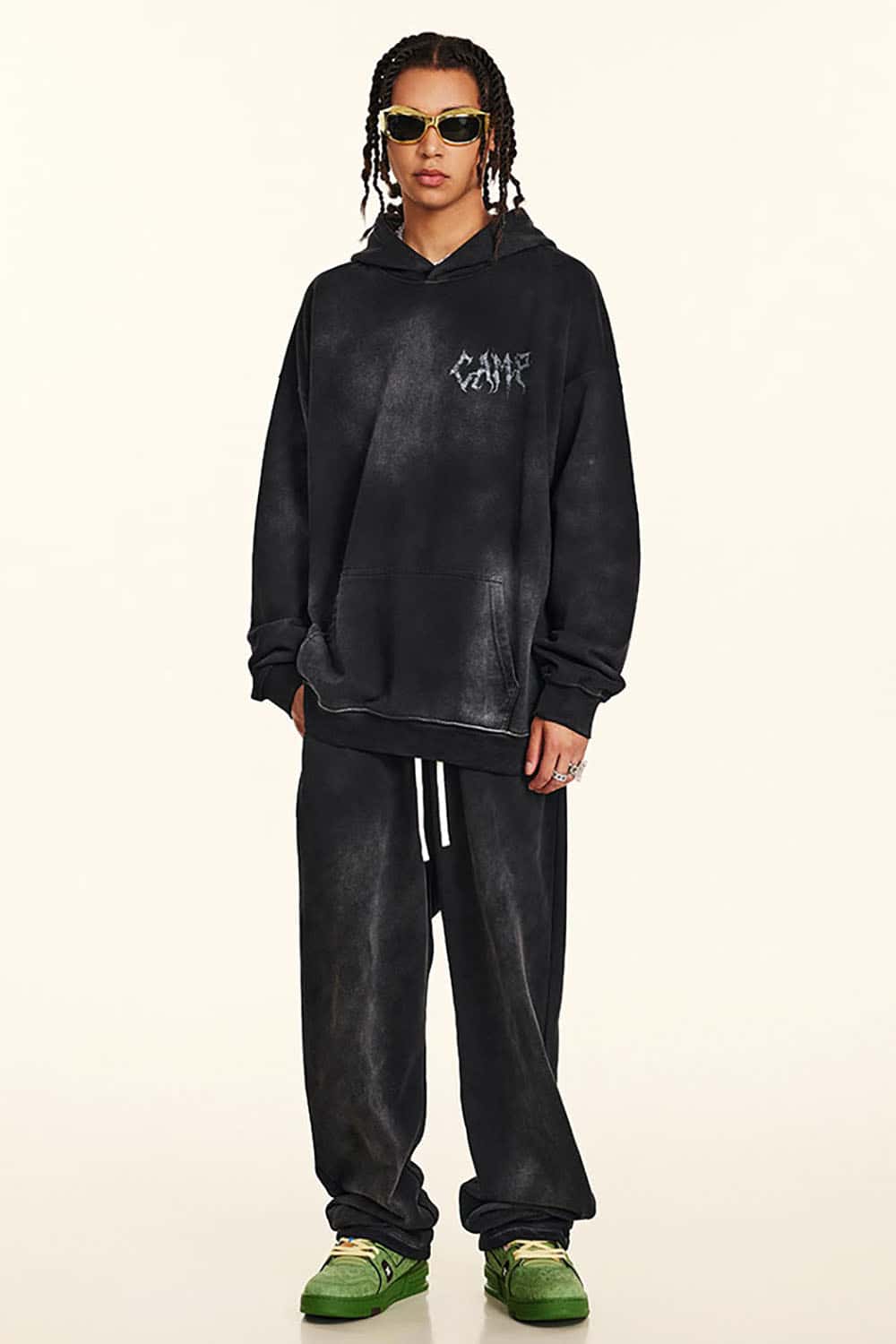 Vintage Gray Relaxed Fit Washed Hoodie