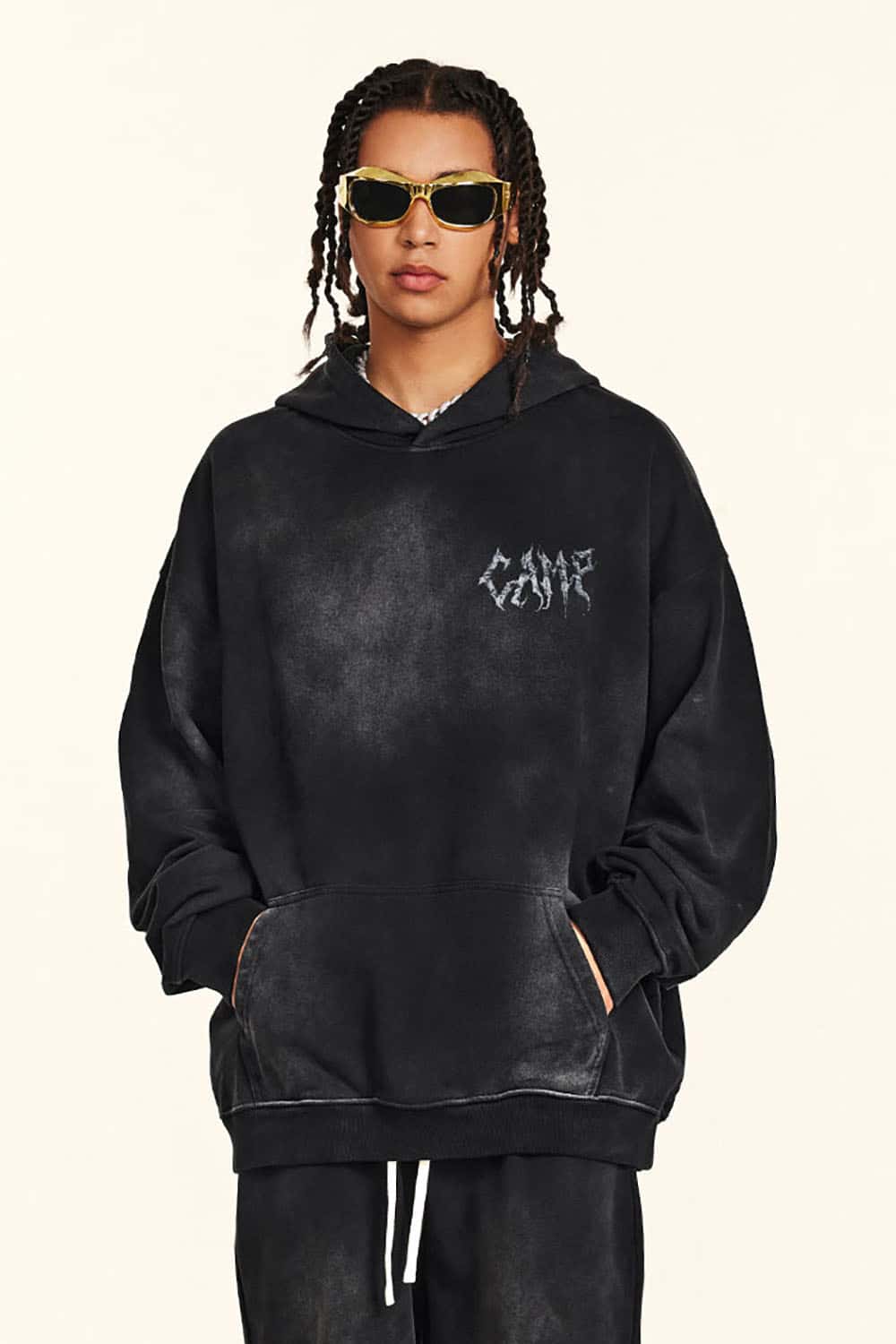 Vintage Gray Relaxed Fit Washed Hoodie