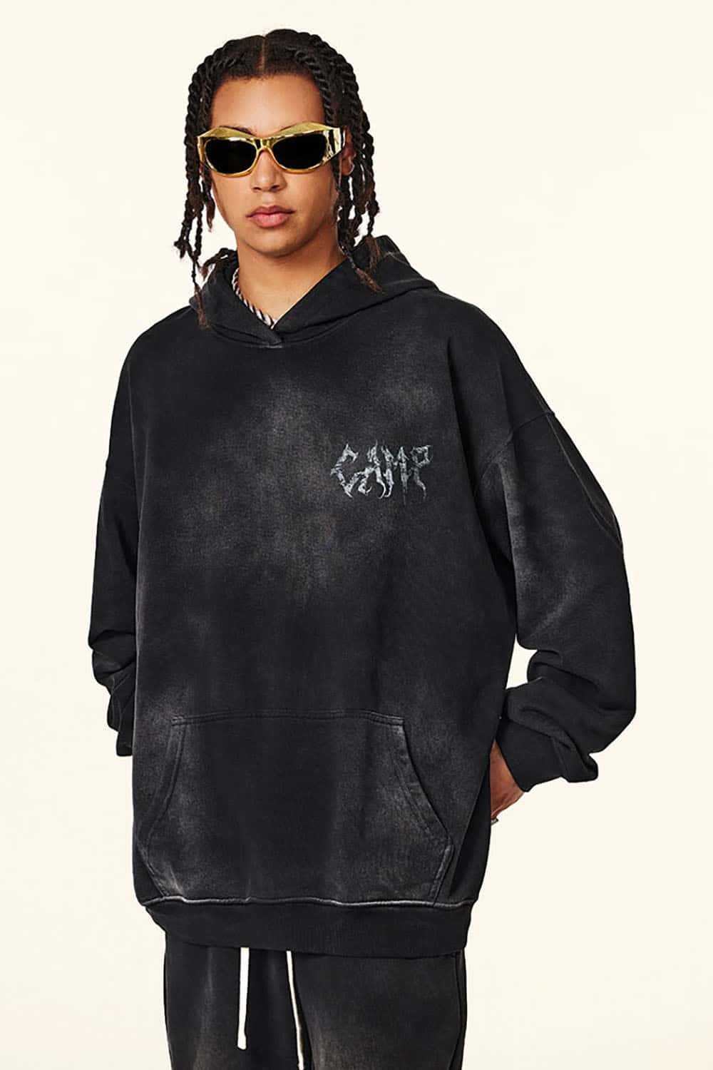 Vintage Gray Relaxed Fit Washed Hoodie
