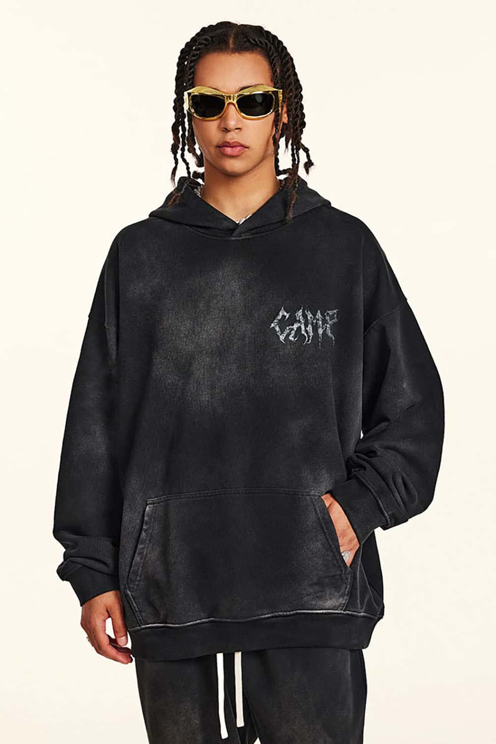 Vintage Gray Relaxed Fit Washed Hoodie