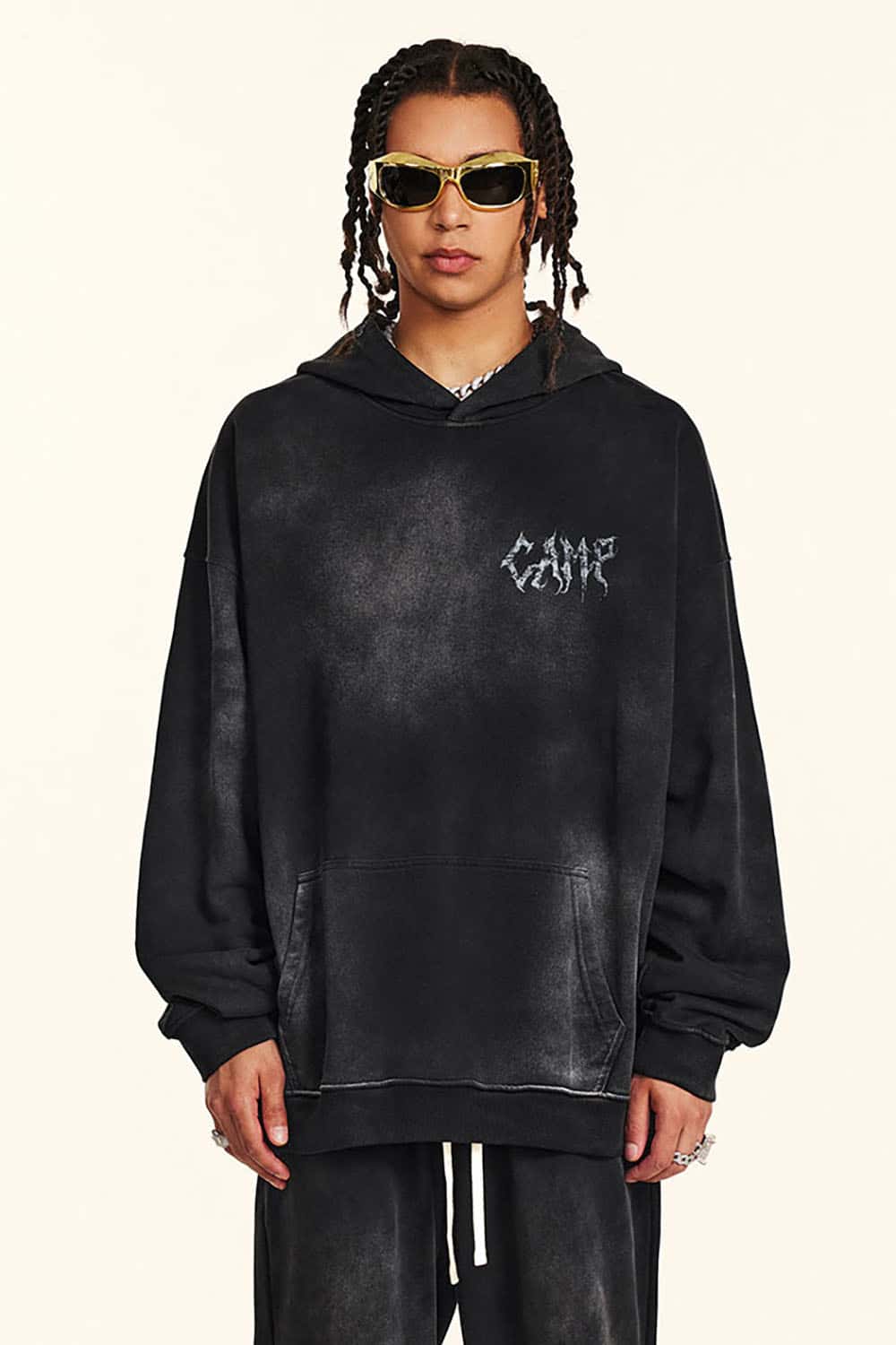 Vintage Gray Relaxed Fit Washed Hoodie