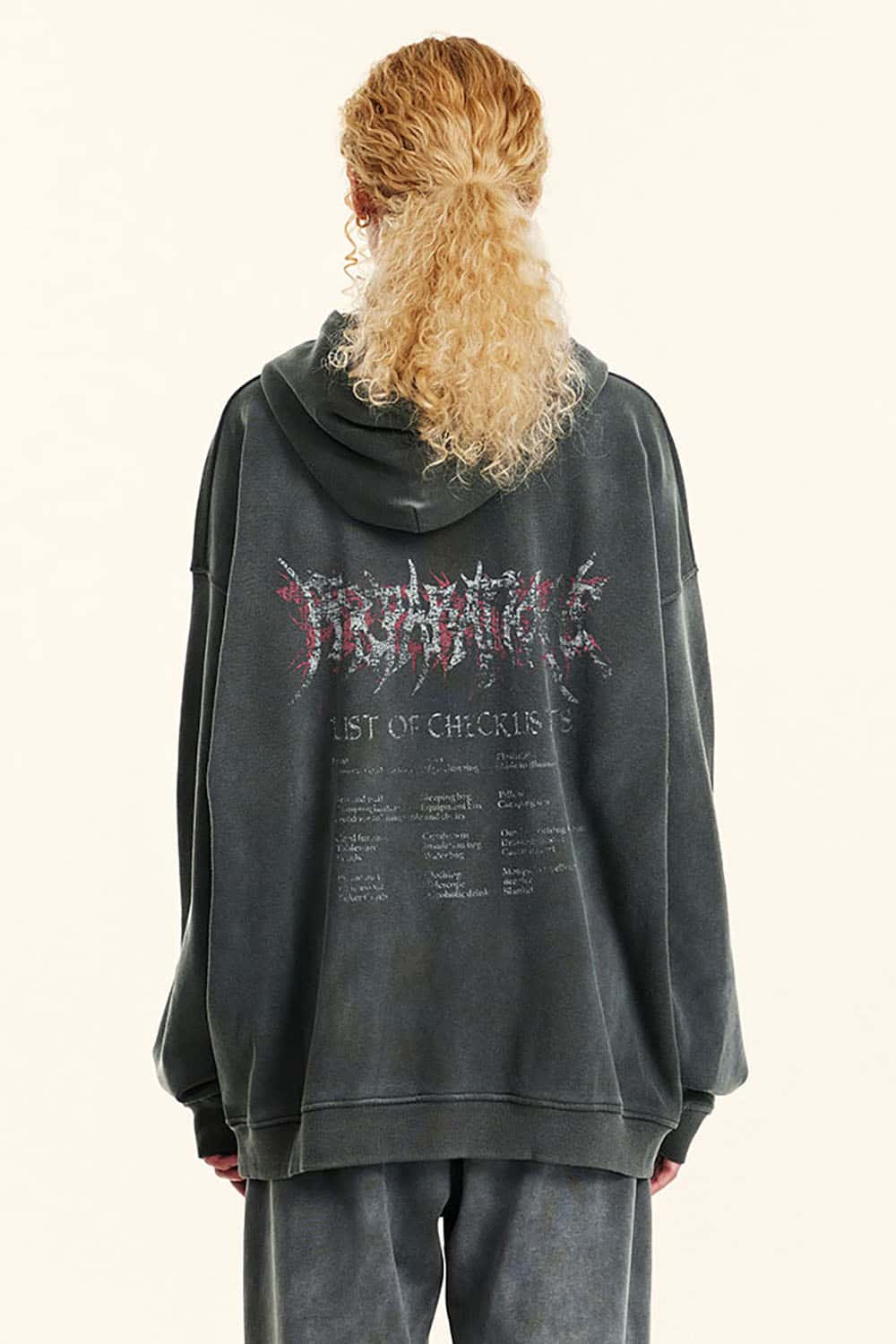 Vintage Gray Relaxed Fit Washed Hoodie