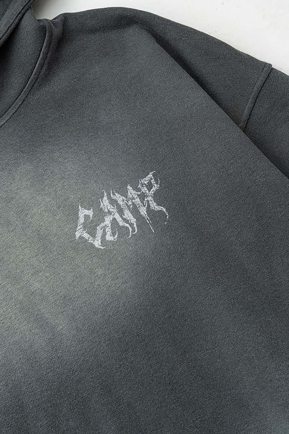 Vintage Gray Relaxed Fit Washed Hoodie
