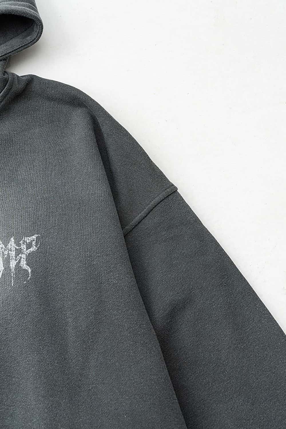 Vintage Gray Relaxed Fit Washed Hoodie