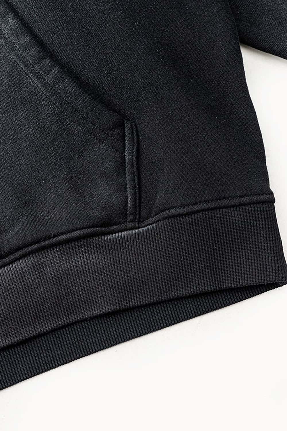 Vintage Wash Distressed Print Hoodie with Heavyweight Fabric