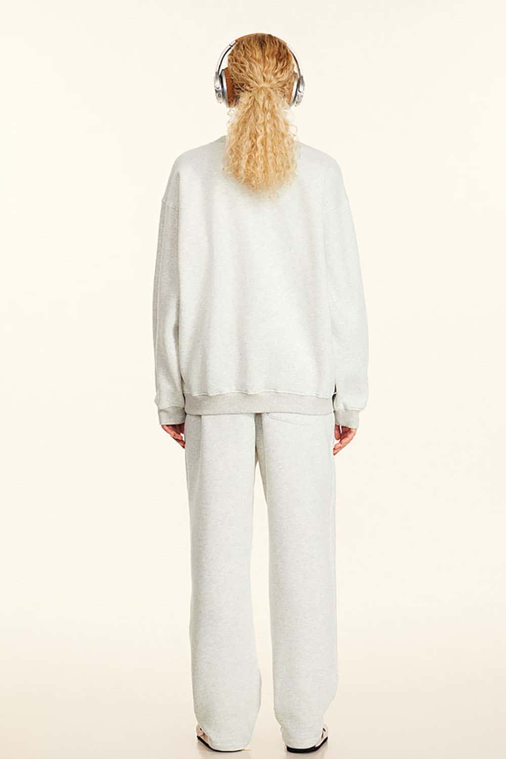 Vintage Rainbow Grid Plush-Lined Sweatshirt