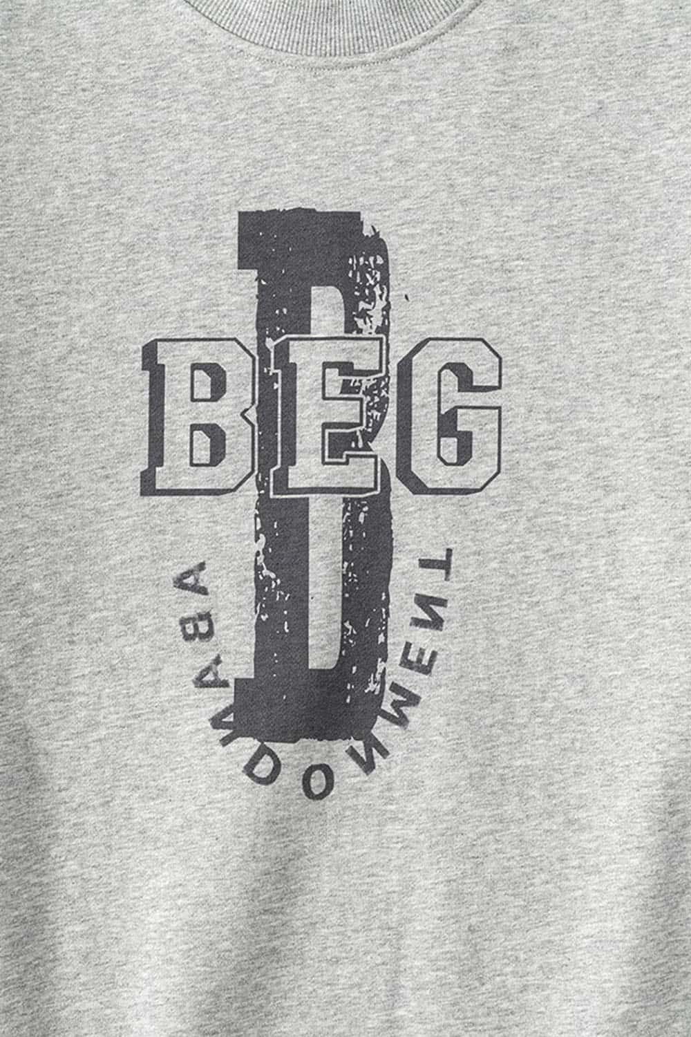 Letter Drop Shoulder Crewneck Sweatshirt in Loose Fit
