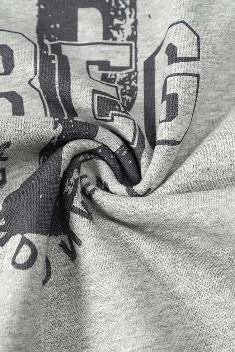 Letter Drop Shoulder Crewneck Sweatshirt in Loose Fit