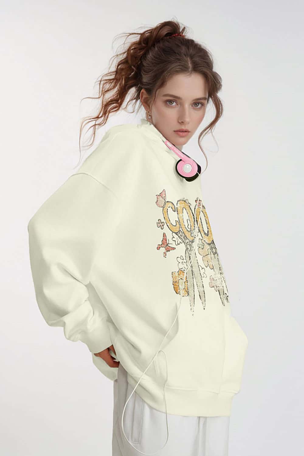 Butterfly and Flower Hoodie for Couples