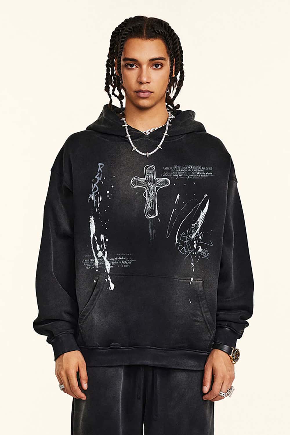 Street Art Splatter Hand-Painted Couples Hoodie