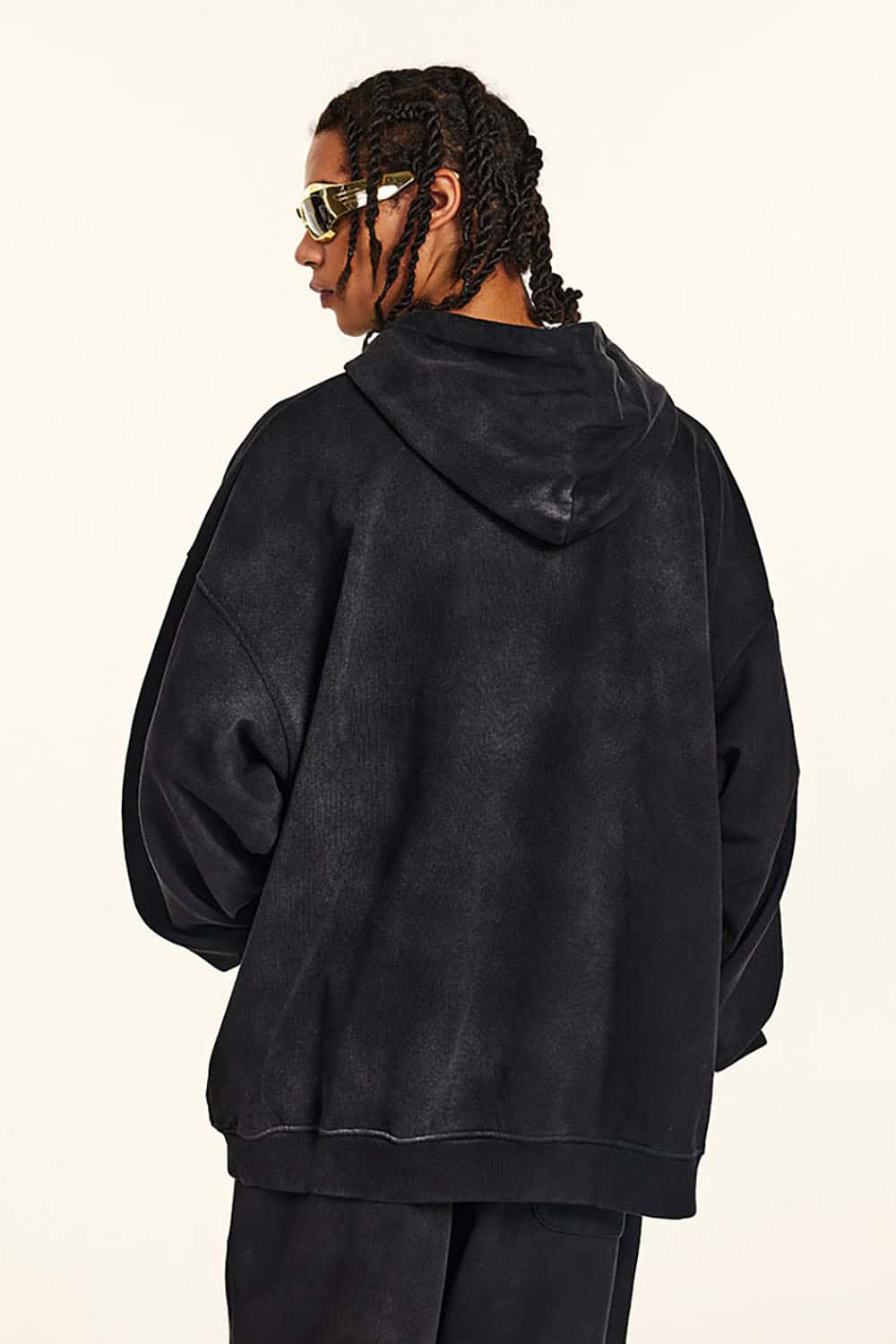 Distressed Saturn Graphic Hooded Sweatshirt