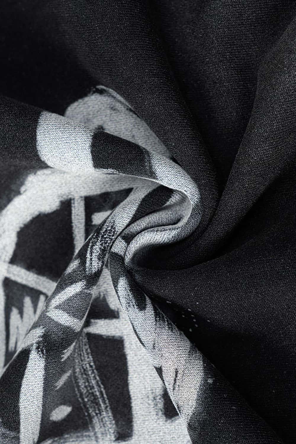 Distressed Saturn Graphic Hooded Sweatshirt