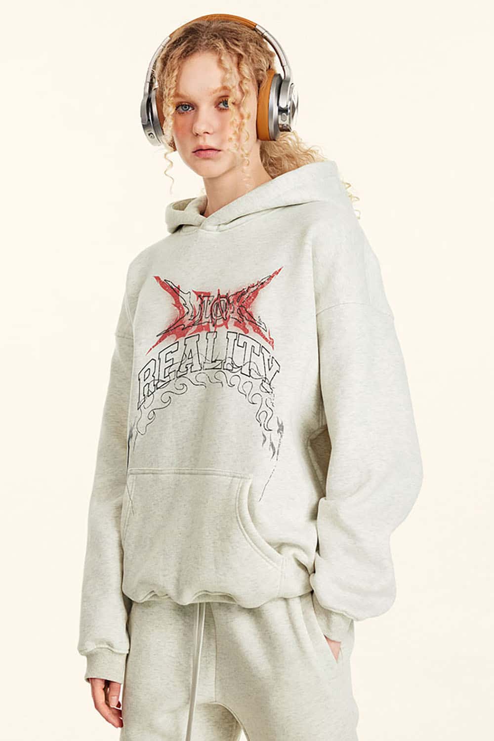 Oversized Color-Gradient Graphic Hoodie