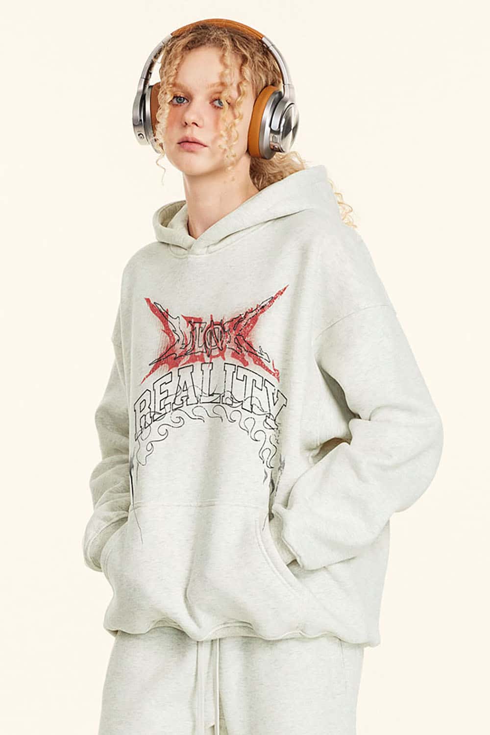 Oversized Color-Gradient Graphic Hoodie