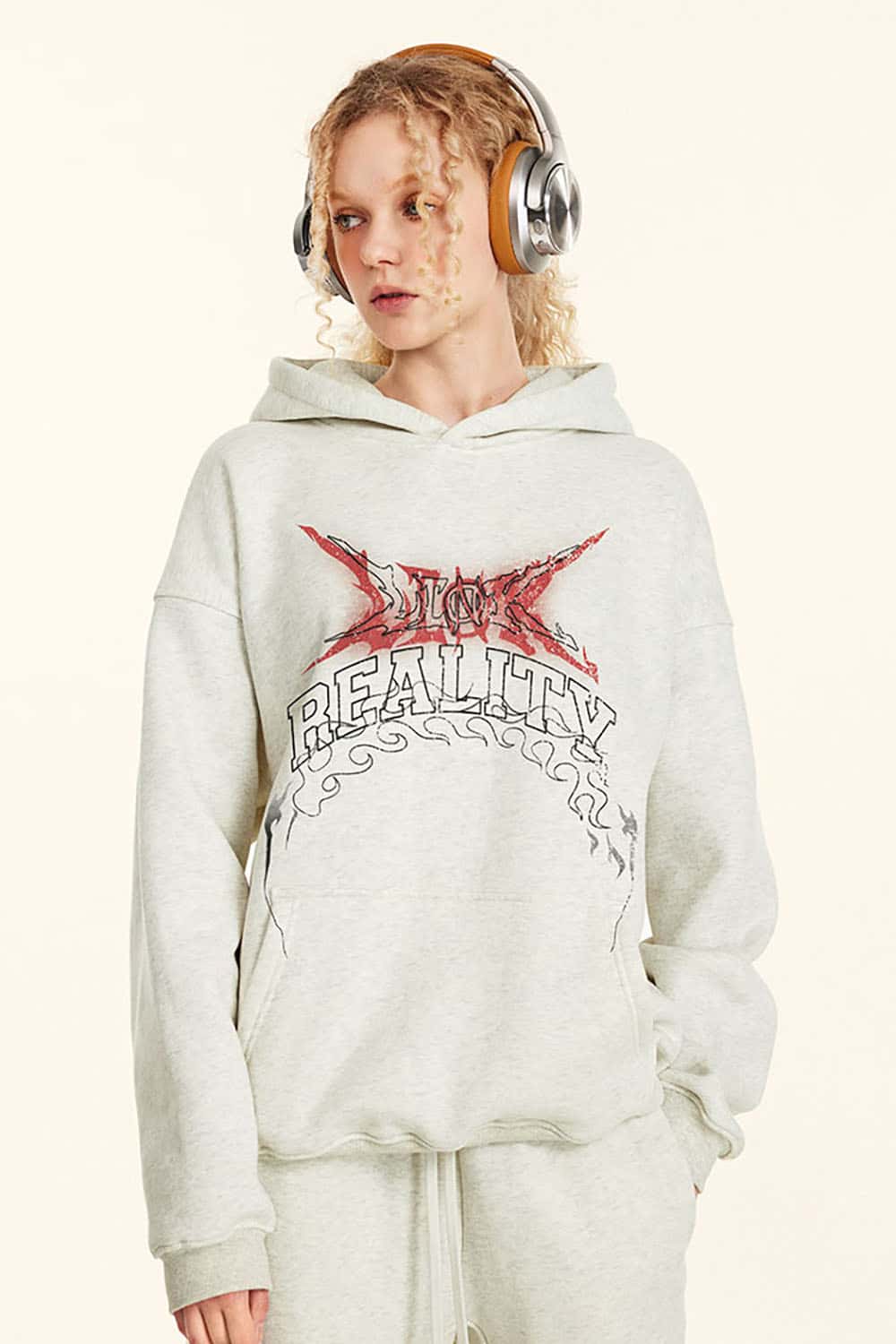 Oversized Color-Gradient Graphic Hoodie