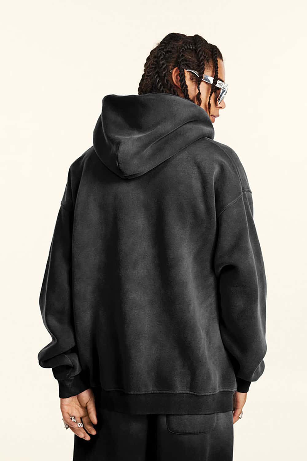High Street Vintage Print Fleece-Lined Zip-Up Hoodie