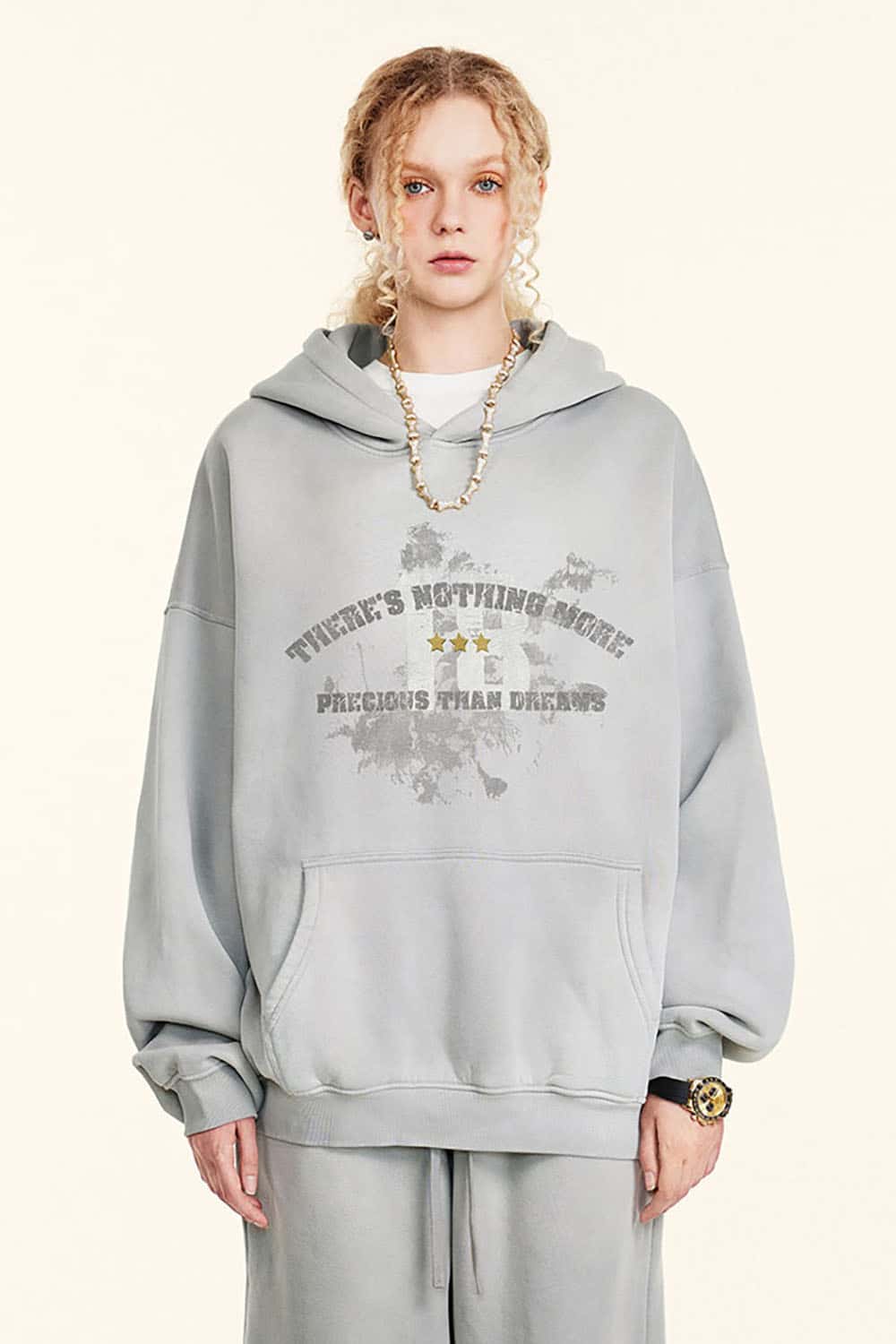 High Street Letter-Print Sports Hoodie