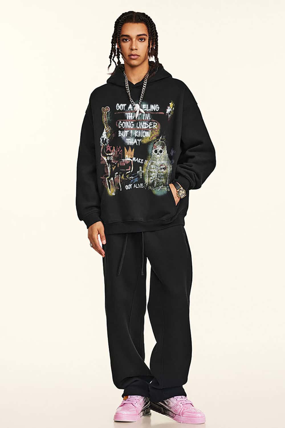 High Street Halloween Graffiti Heavyweight Hooded Sweatshirt
