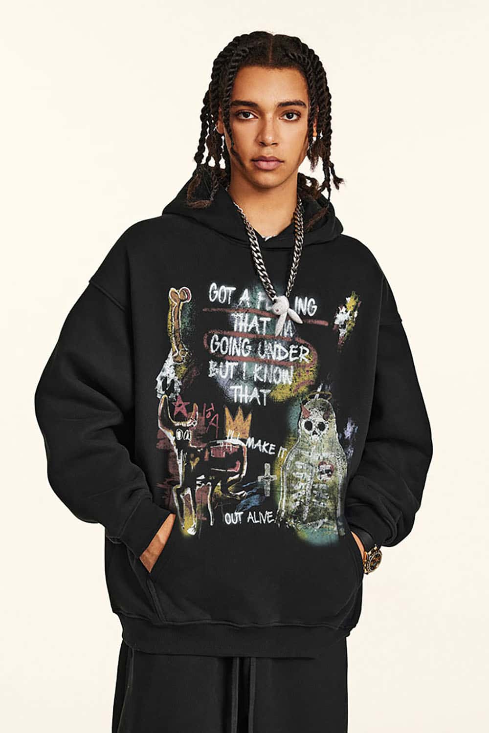 High Street Halloween Graffiti Heavyweight Hooded Sweatshirt