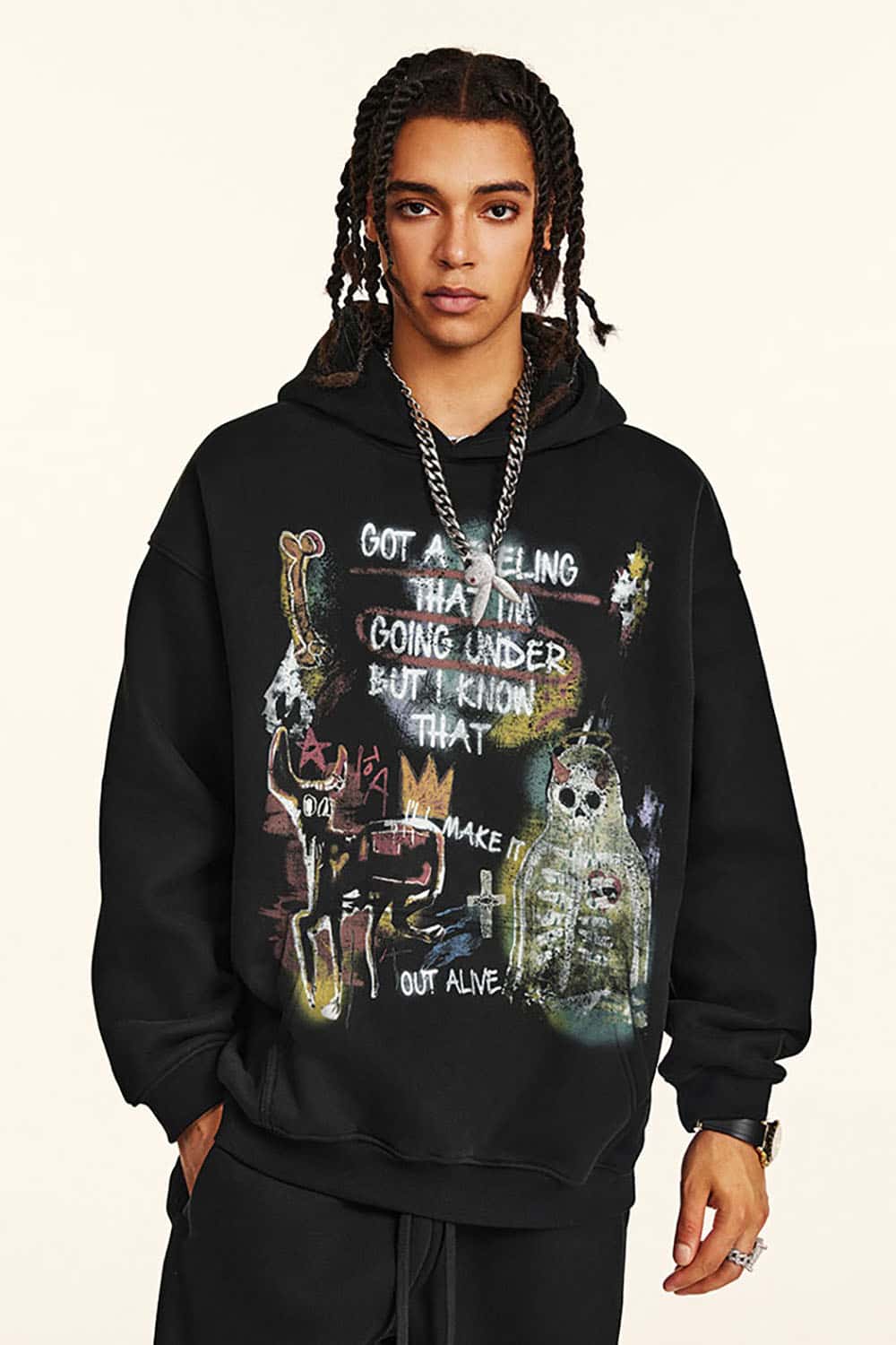 High Street Halloween Graffiti Heavyweight Hooded Sweatshirt