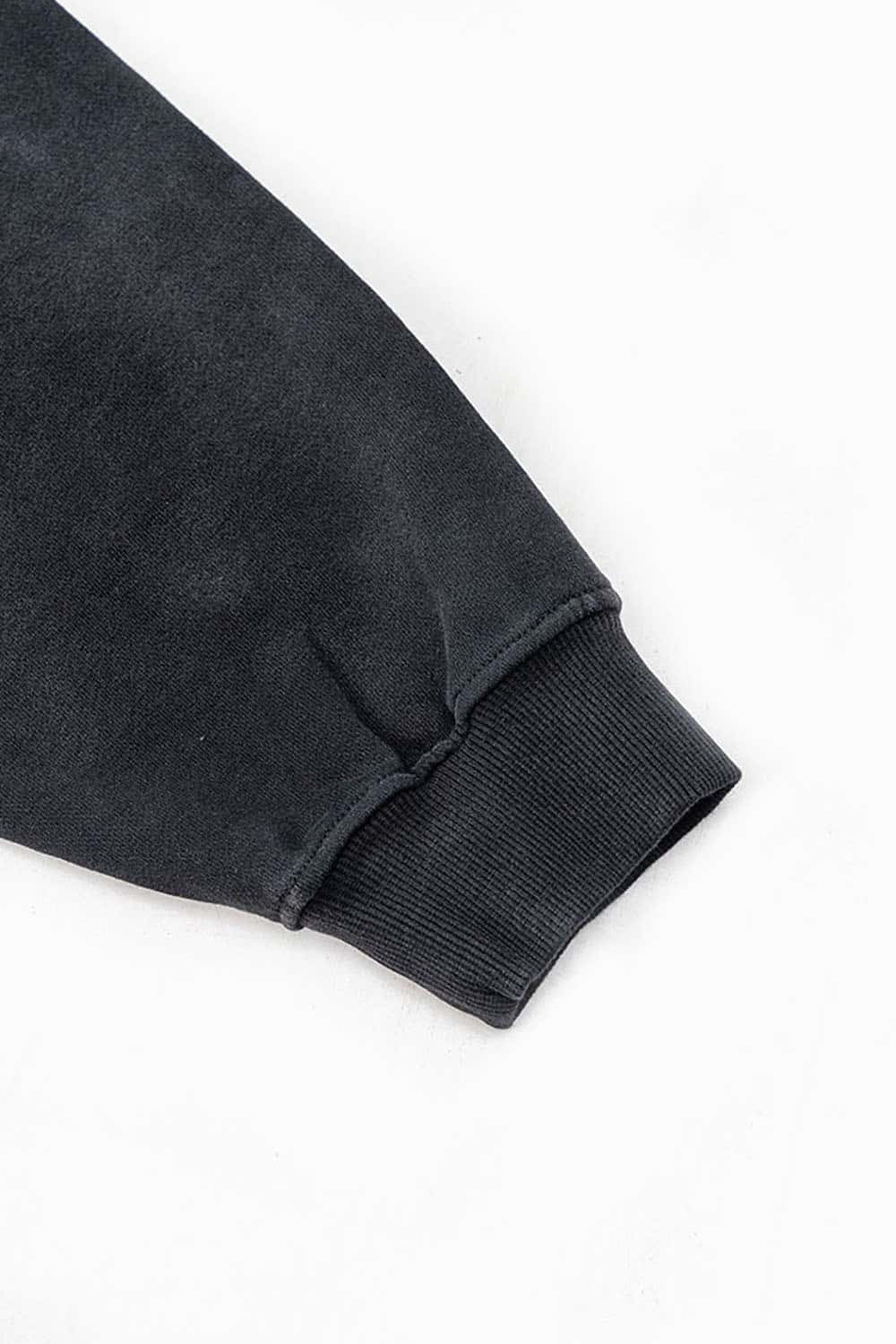 Vintage Washed Print Cross Graphic Oversized Hoodie