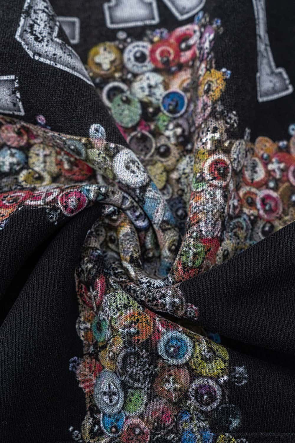 Vintage Washed Print Cross Graphic Oversized Hoodie