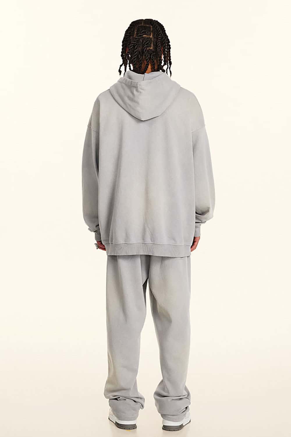 Vintage Washed Print Cross Graphic Oversized Hoodie