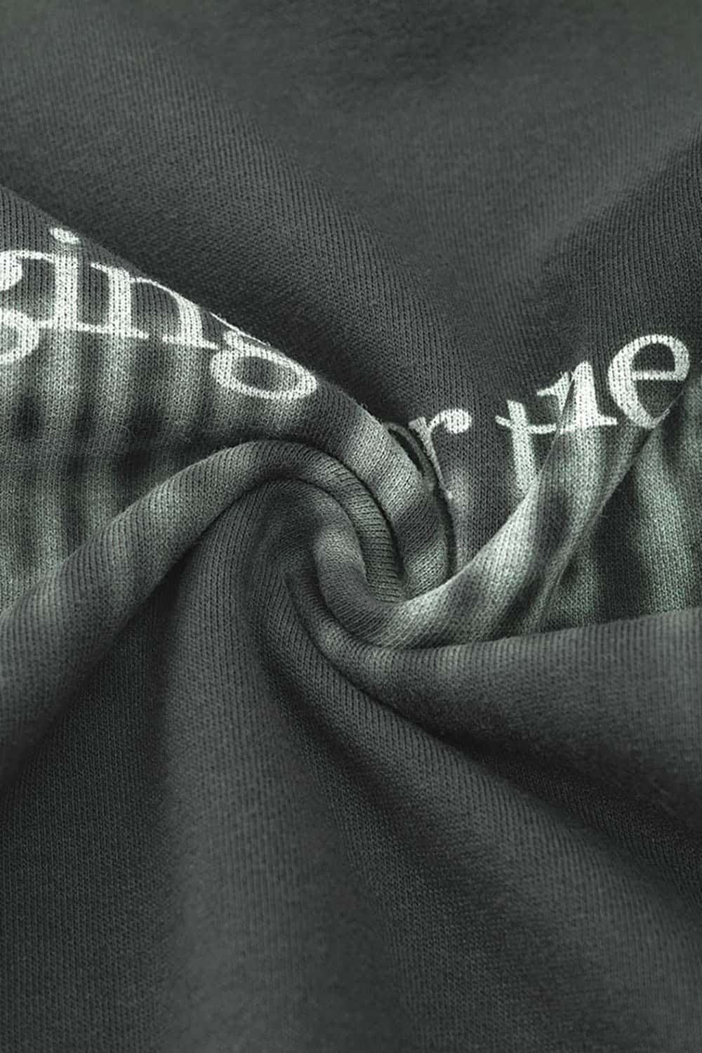 High Street Drop Shoulder Hoodie with Loose Fit and Blurred Print for Couples