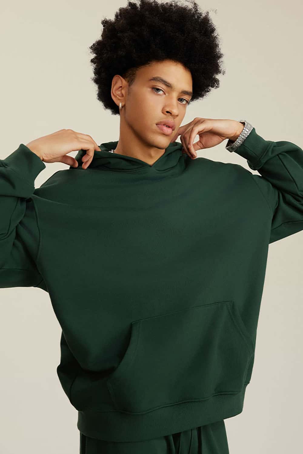Heavyweight Solid Color Fleece-Lined Hoodie