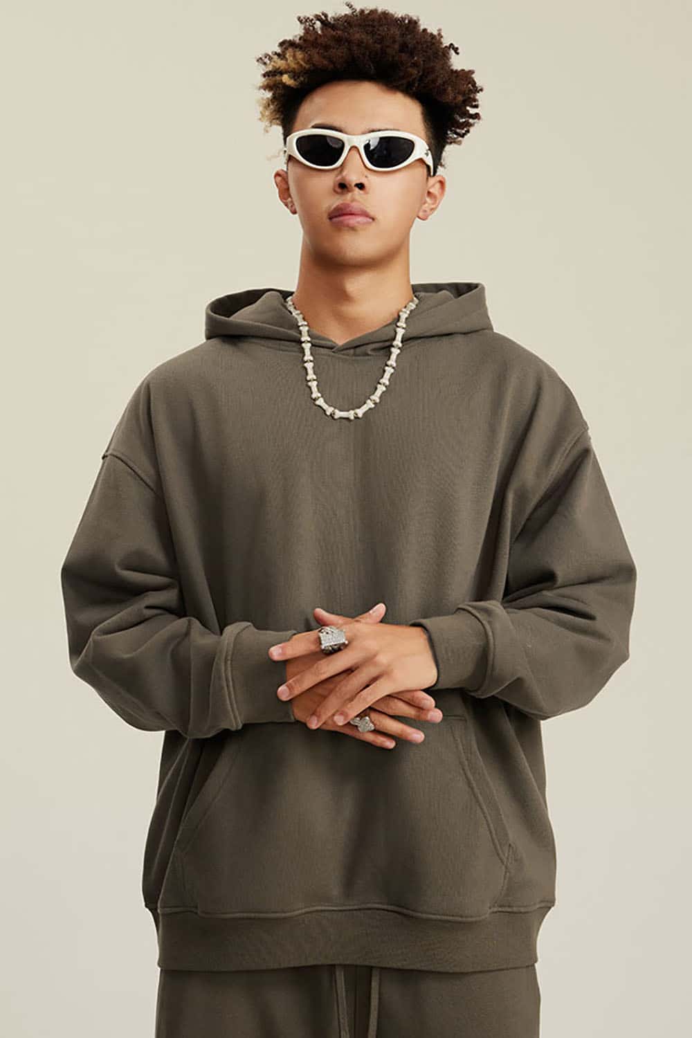 Heavyweight Solid Color Fleece-Lined Hoodie
