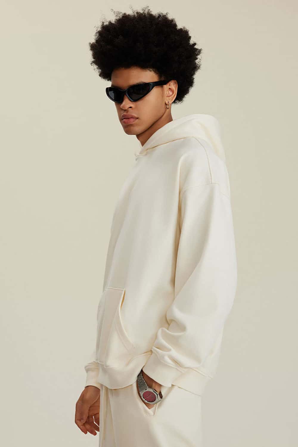 Heavyweight Solid Color Fleece-Lined Hoodie