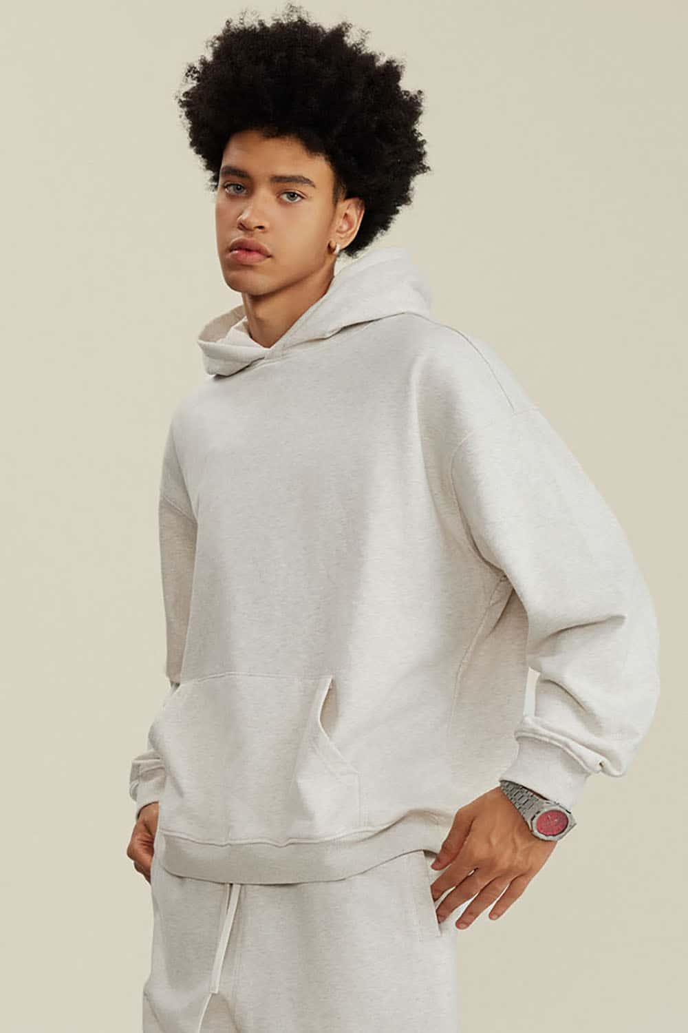 Heavyweight Solid Color Fleece-Lined Hoodie